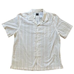 Todd Snyder Cream Striped Casual Button Down Shirt